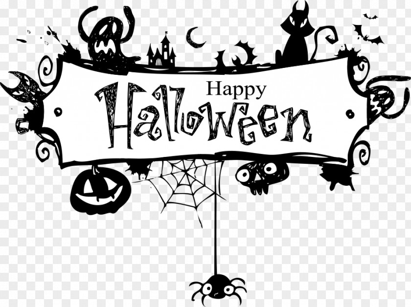 Vector Halloween Poster Party Birthday Holiday Trick-or-treating PNG