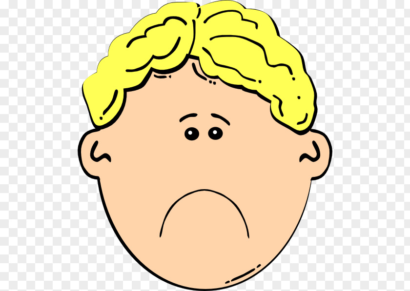 Cartoon Sad Boy Red Hair Face Clip Art PNG