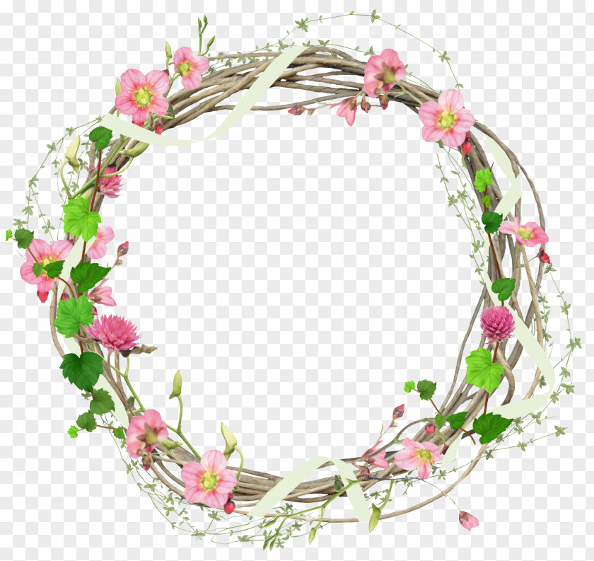 Circle Frame Flower PNG