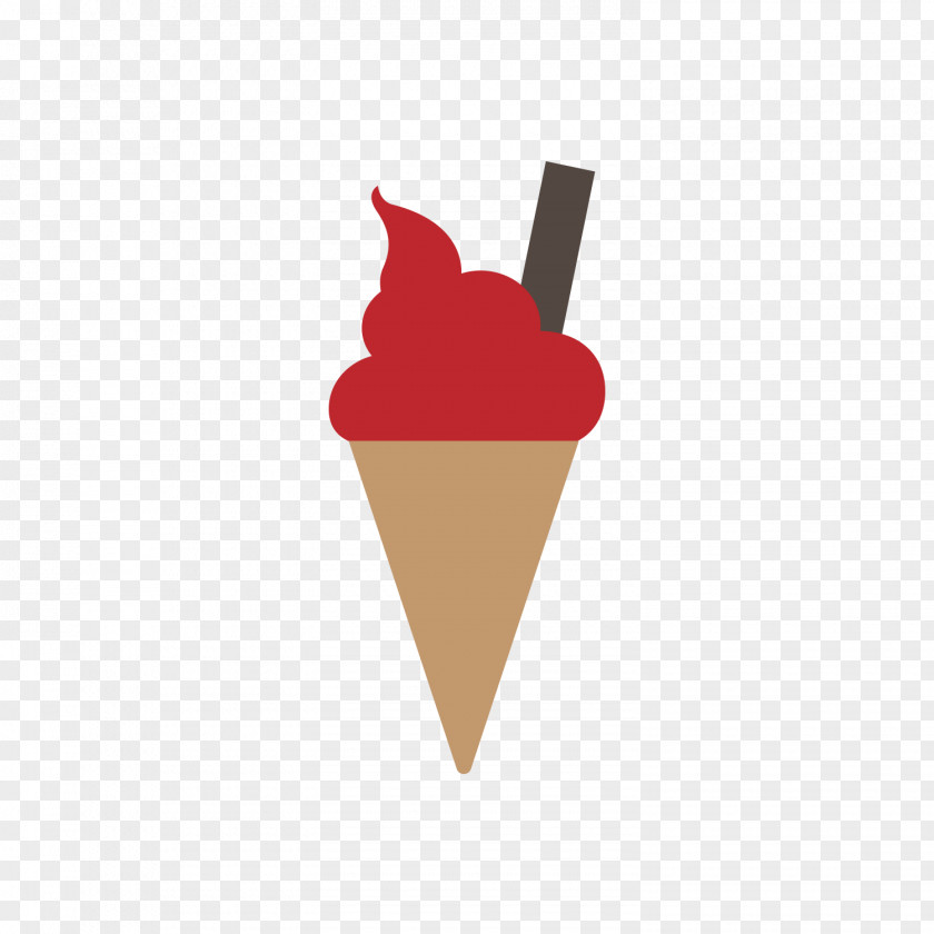 Red Ice Cream Cone PNG