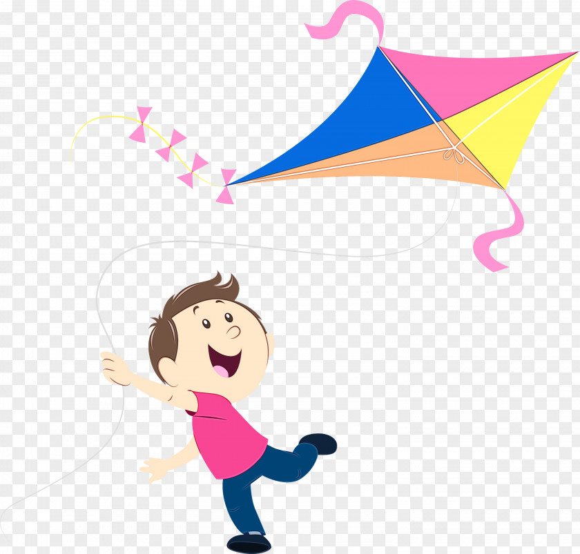 Cartoon Smile Kite Happy Gesture PNG
