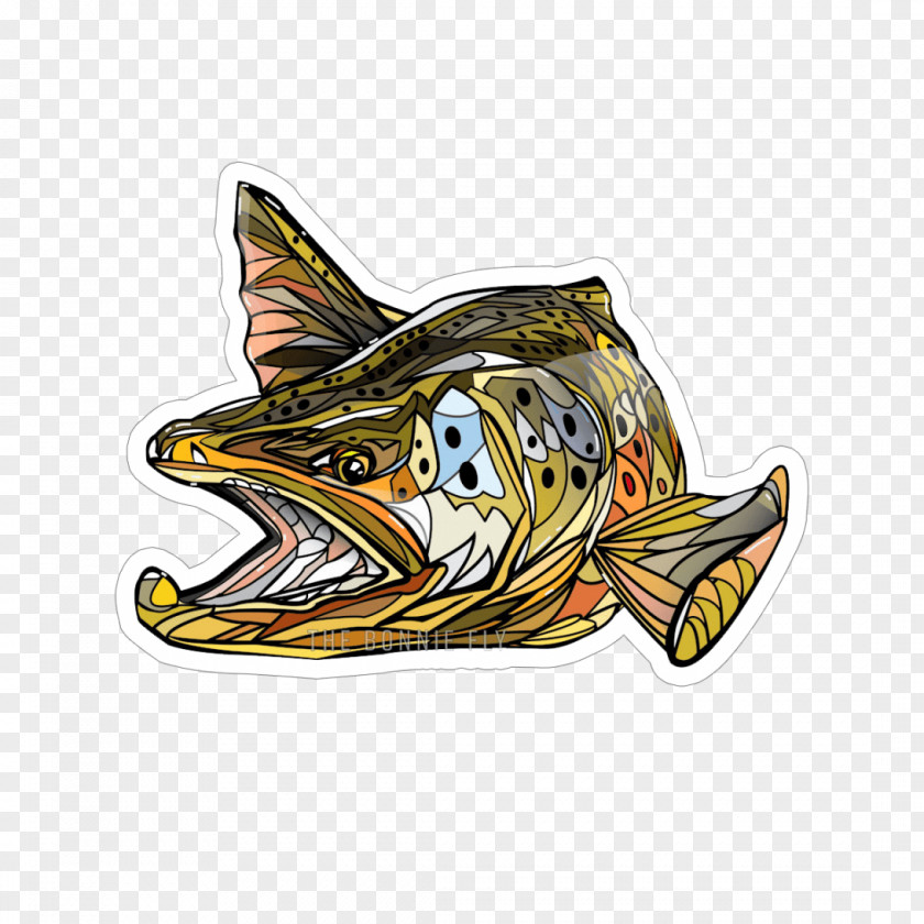 Fishing Fly Decal Sticker Brown Trout PNG