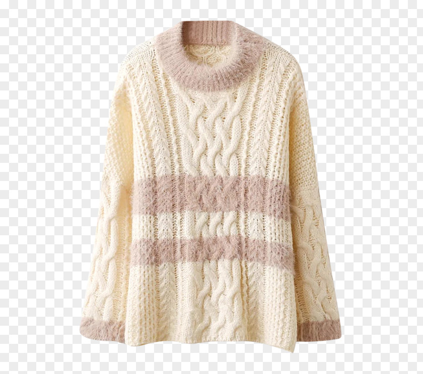 Gap Off White Sweater Cardigan Neck Beige Sleeve Wool PNG