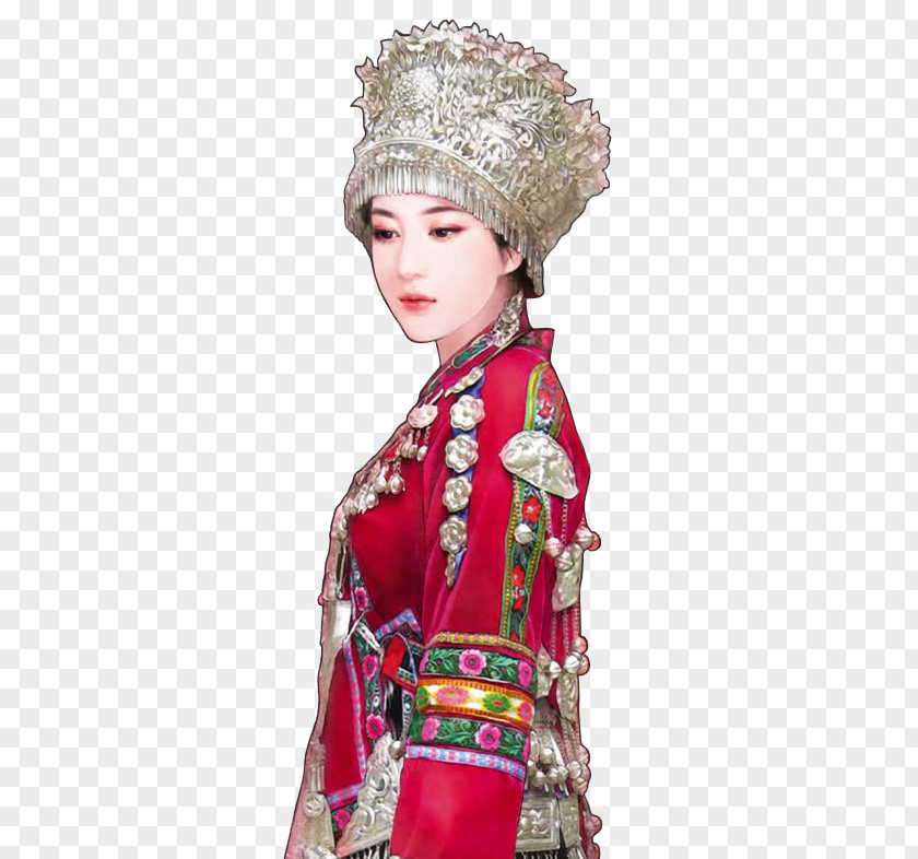 Miao Women Hand Drawing People Illustration PNG