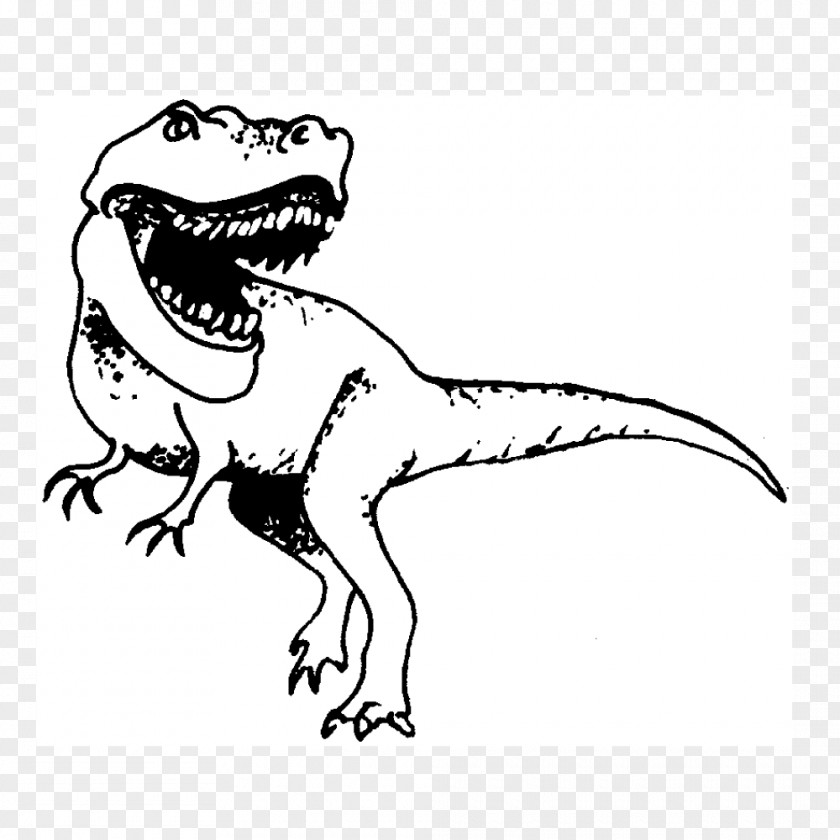 Rubber Stamp Drawing Line Art Velociraptor PNG