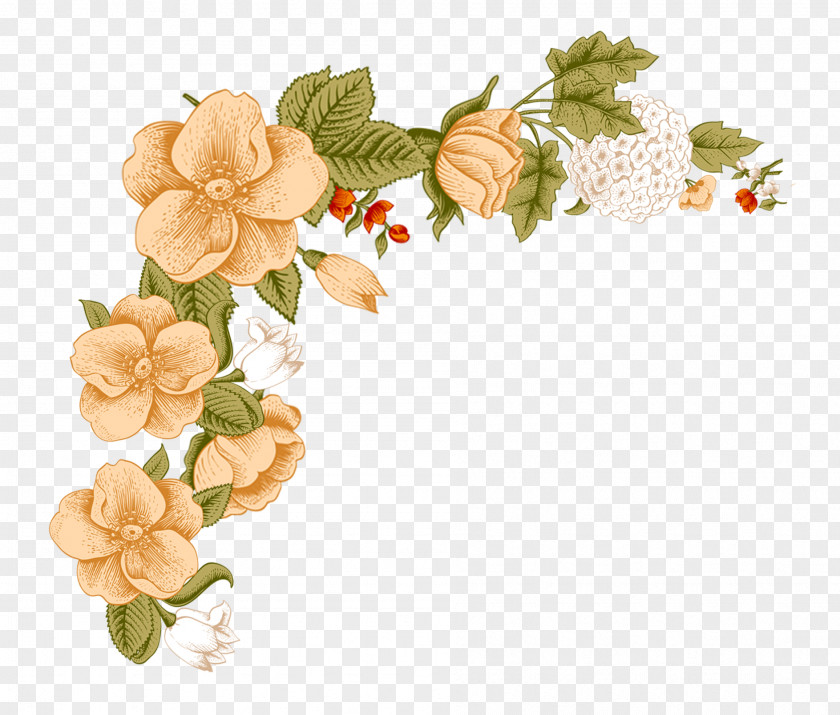 Small Fresh Floral Borders Flower Design Clip Art PNG