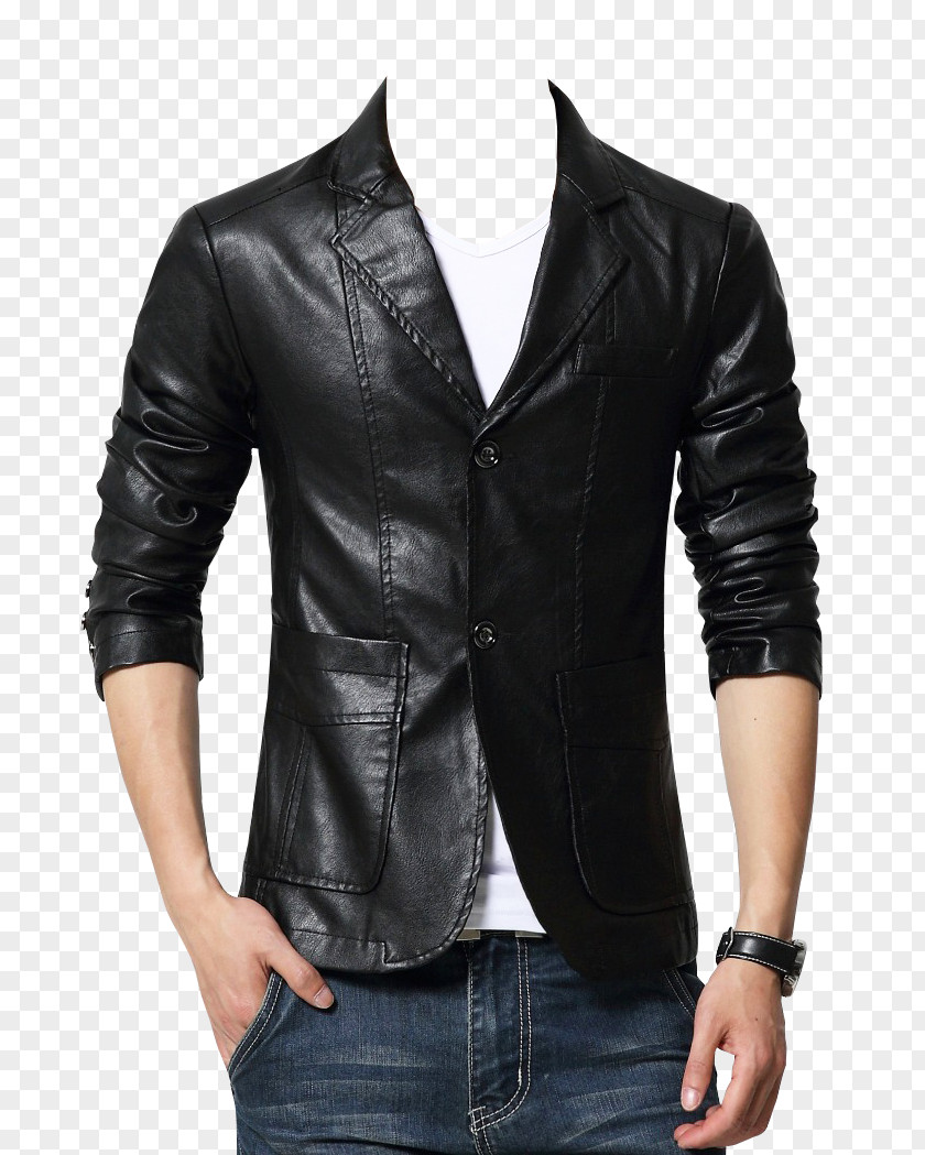 Blazer Leather Jacket Coat PNG
