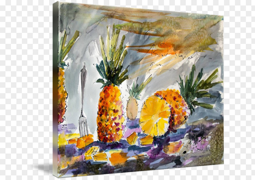 Pineapple Still Life Watercolor Painting Acrylic Paint PNG