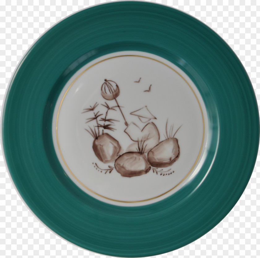 Plate Platter Porcelain Tableware Teal PNG