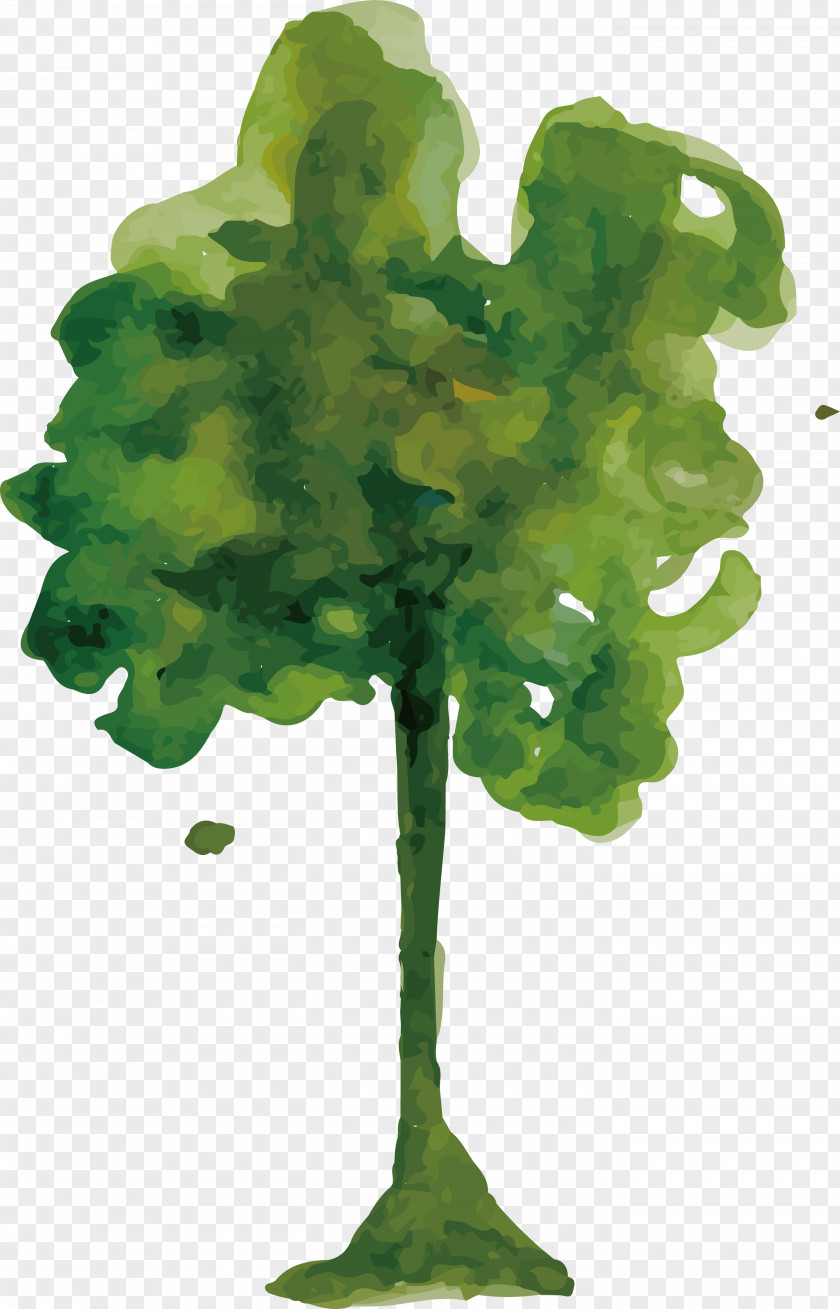 Watercolor Tree Design Painting PNG