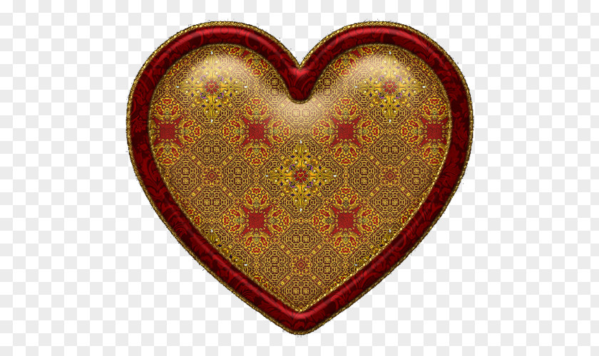Heart Painting Gold Symbol PNG