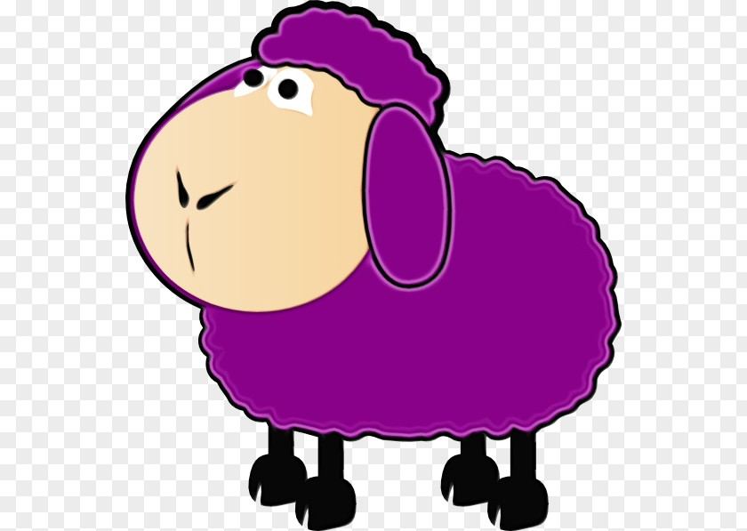 Magenta Sheep Cartoon Clip Art Pink Purple Snout PNG