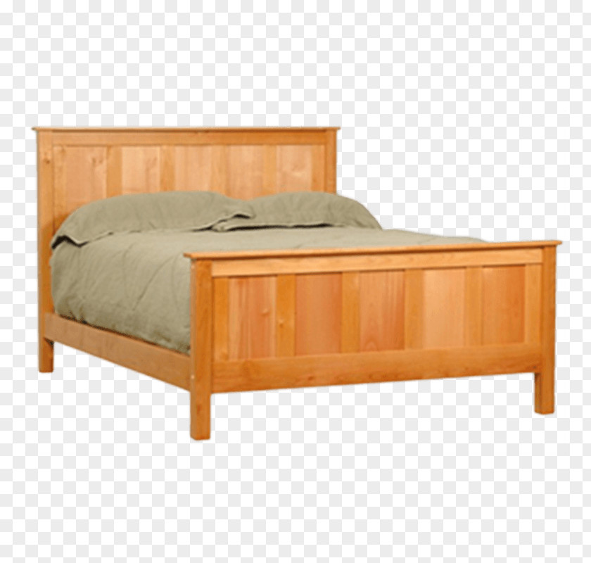 Wood Bed Frame Platform Headboard Mission Style Furniture PNG