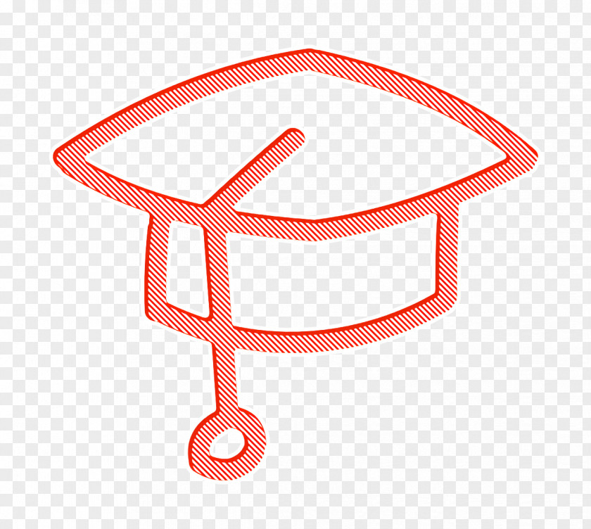 Graduate Hand Drawn Hat Outline Icon Education PNG