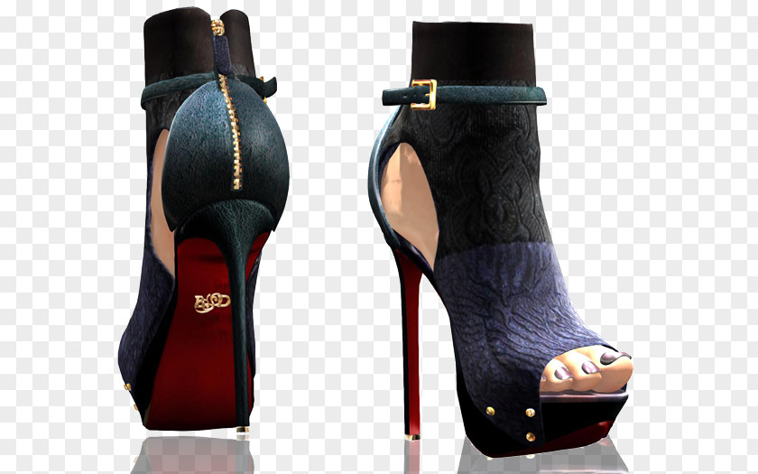 Poetic Scene High-heeled Shoe Boot PNG
