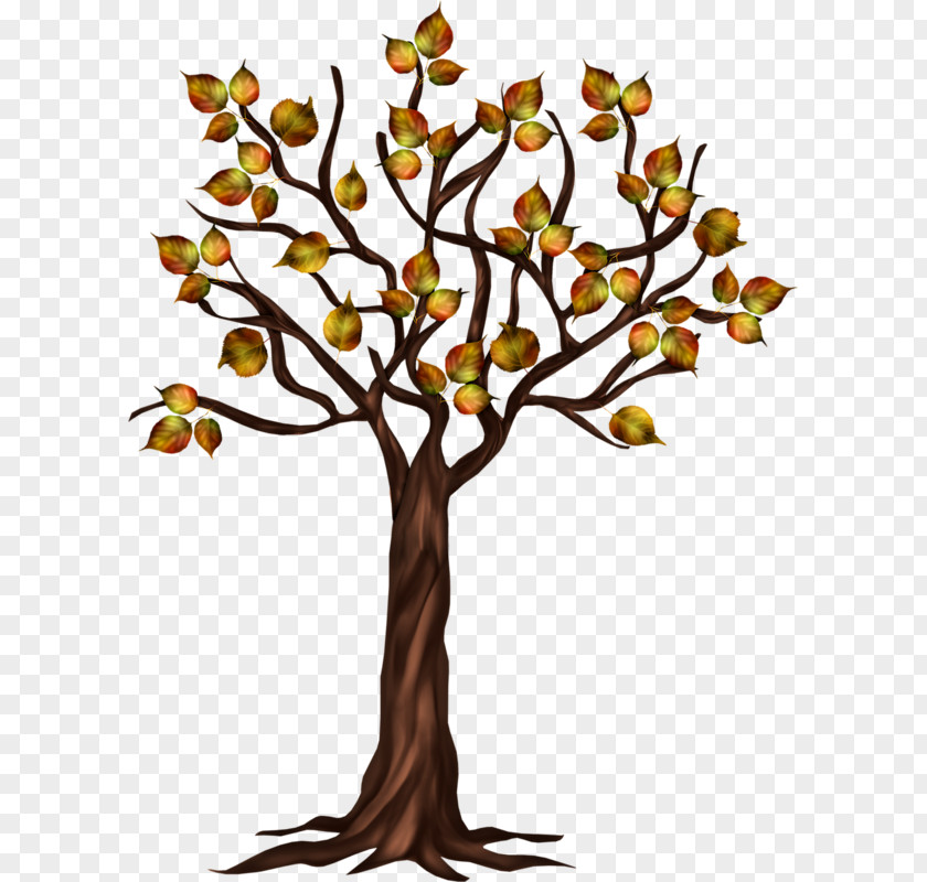 Hand-painted Autumn Trees Tree PNG