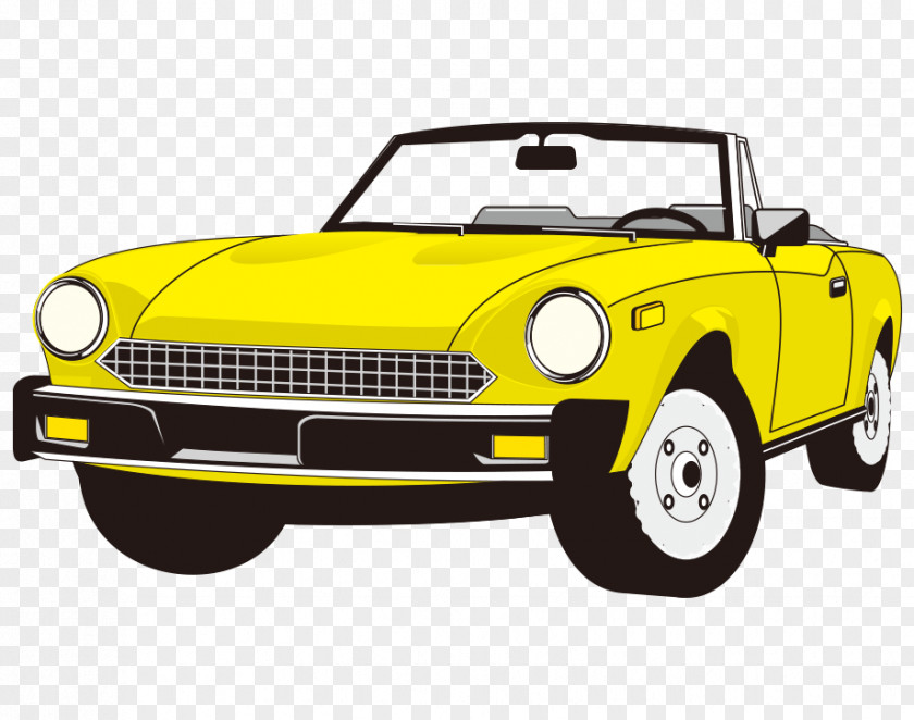 Stylish, Modern Yellow Convertible Sports Car Ford Mondeo PNG