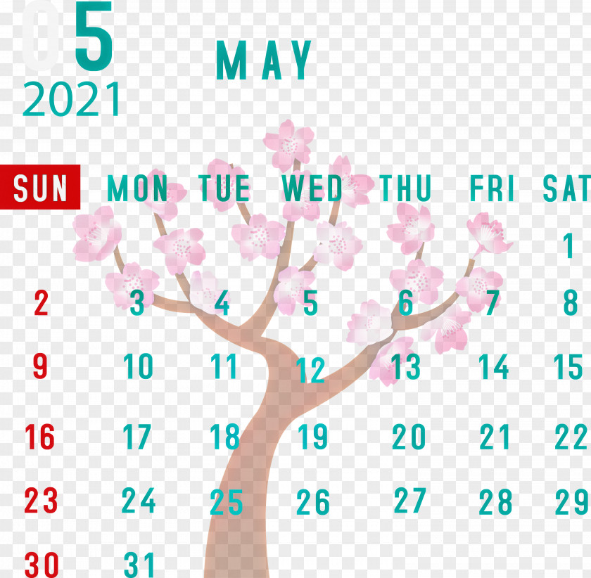 May 2021 Calendar PNG