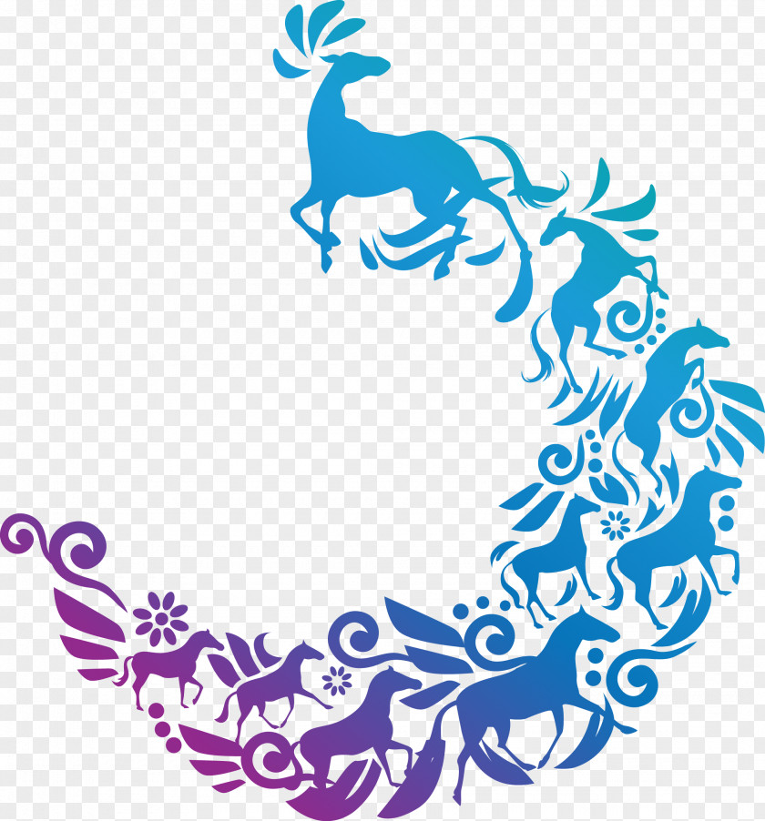 Hand-painted Pattern Vector Unicorn Horse Download Euclidean PNG