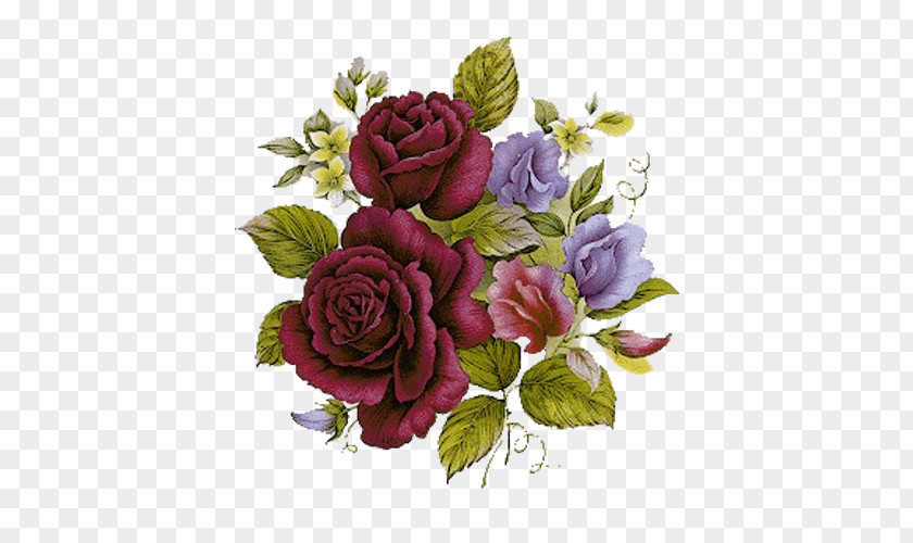 Hand-painted Red Roses Victorian Era Vintage Clothing Flower Illustration PNG