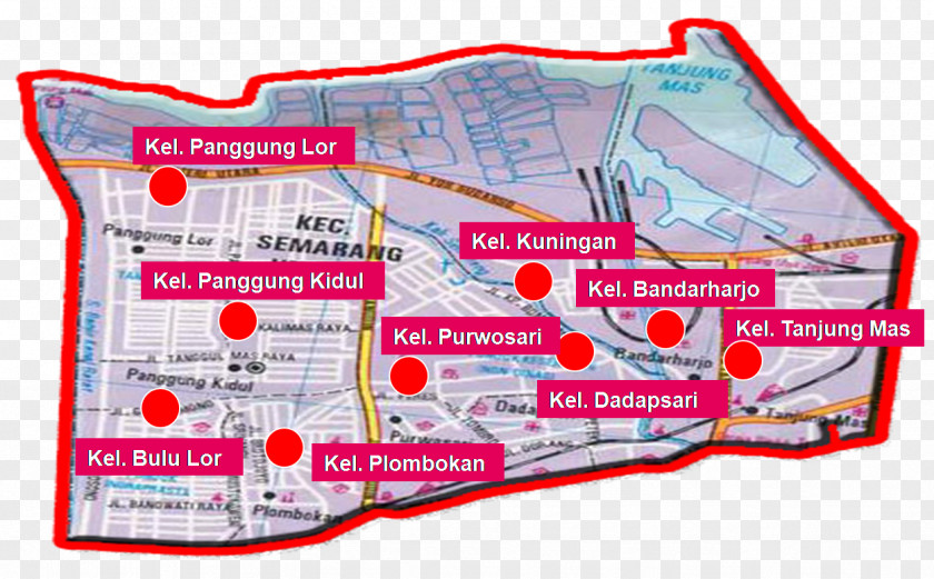 Peta Bandarharjo Tanjung Mas Plombokan Kuningan Bulu Lor PNG