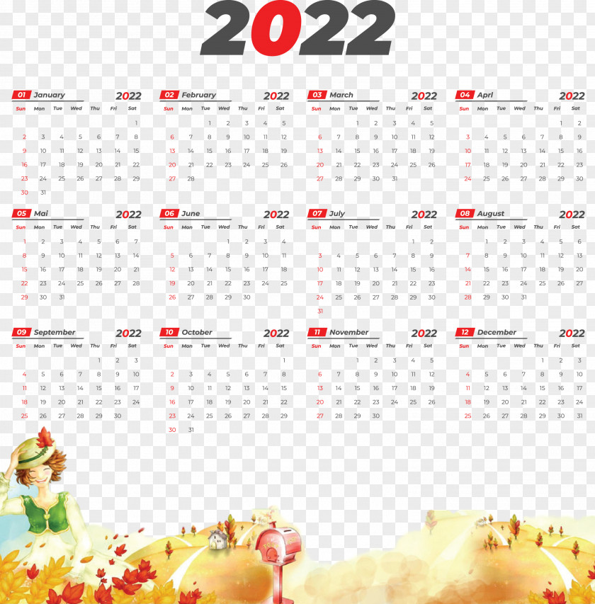 Printable Yearly Calendar 2022 2022 Calendar Template PNG