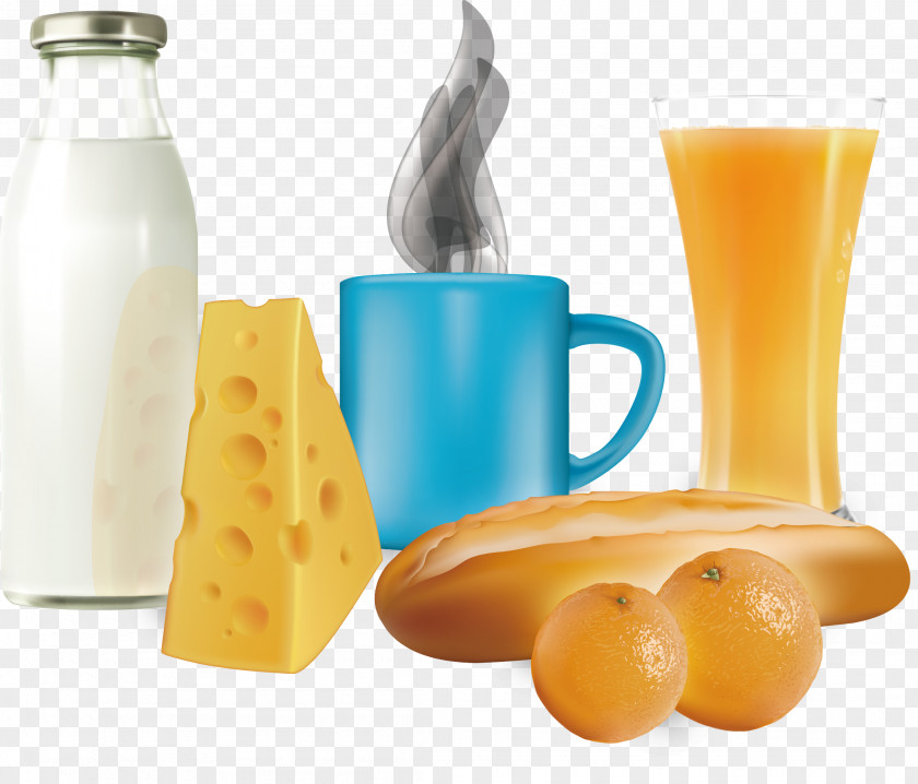 A Sumptuous Breakfast Orange Juice Coffee Milk PNG