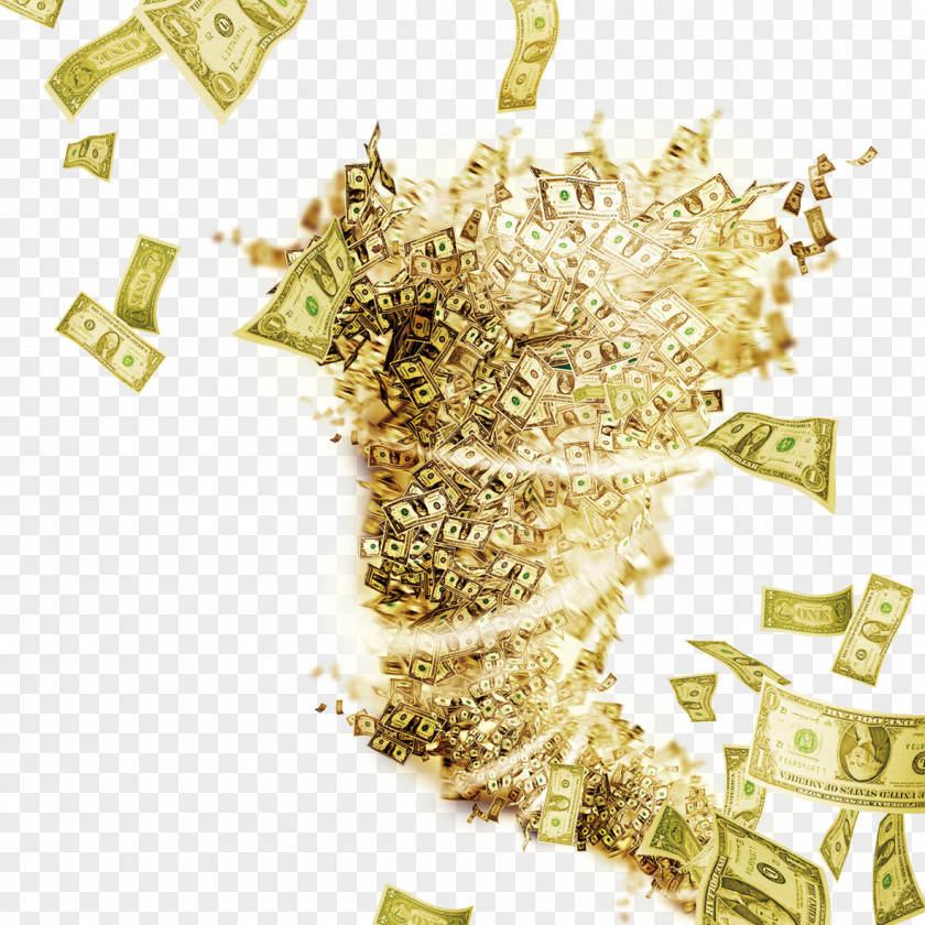 Money Storm United States Dollar Gold Coin Computer File PNG