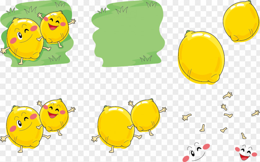 Play Lemon Expression Vector Cartoon Illustration PNG