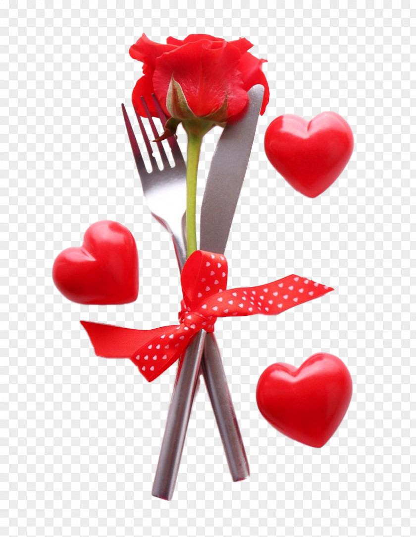 Red Knife And Fork Valentines Day Heart Download PNG