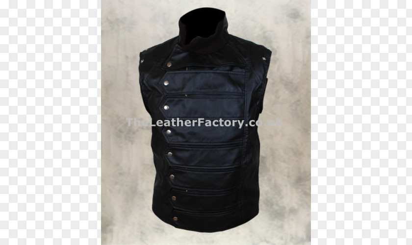 Jacket Gilets Sleeve Pocket Leather PNG