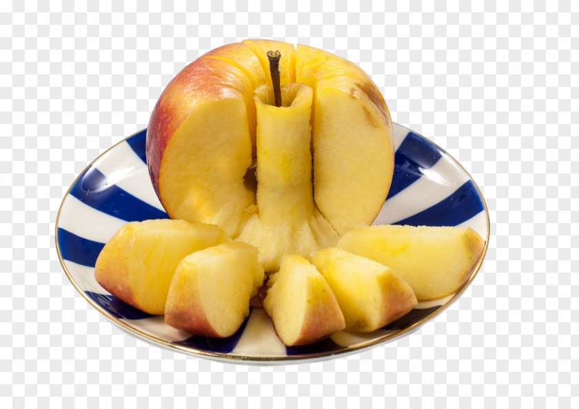 An Apple Sliced From A Plate Fruit Auglis PNG