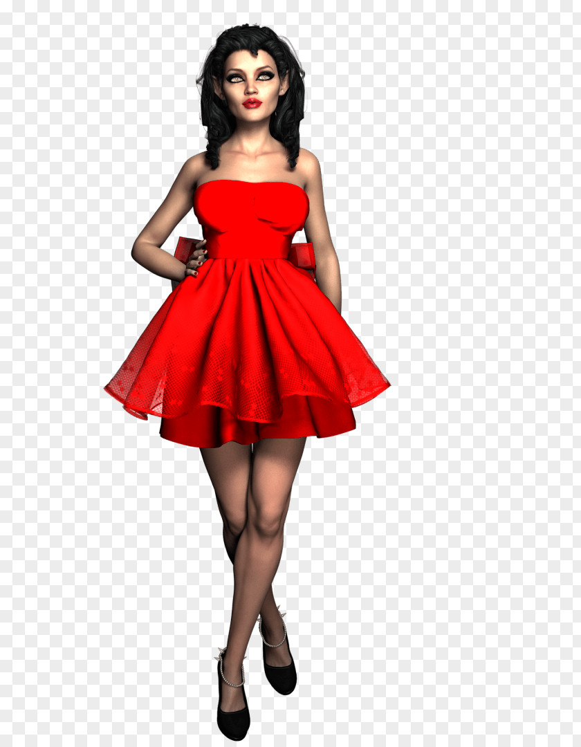 Dress Costume Red Woman PNG