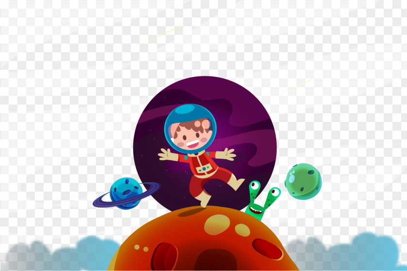 Cartoon Explorations Of Space Astronauts Astronaut Euclidean Vector PNG