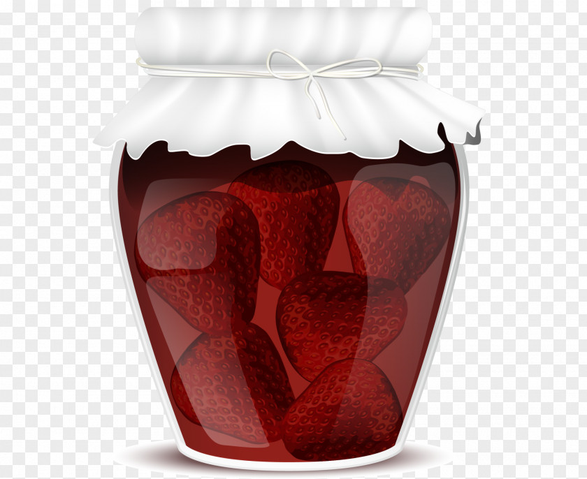 Canned Red Strawberry Marmalade Cherry Jar Illustration PNG