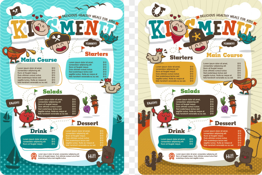 Vector Children's Menu Kids Meal Drawing Child PNG