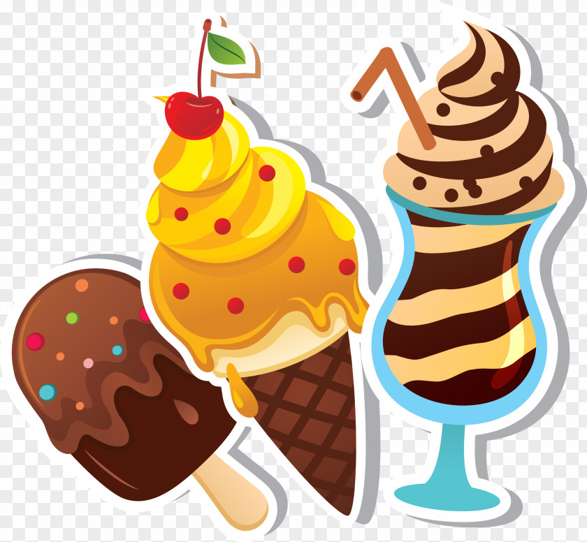 Cartoon Ice Cream Cake Fizzy Drinks Frozen Yogurt PNG