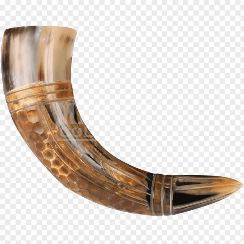 Carved Genuine Men Drinking Horn Viking Renaissance PNG