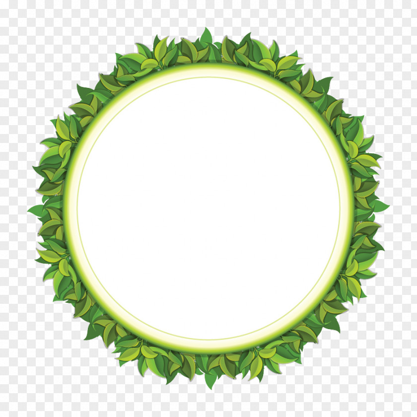 Green Leaf Pattern Circle Fertilizer Clip Art PNG