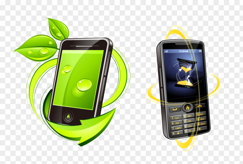 Vector Mobile Phone Leaves Download Technology Illustration PNG