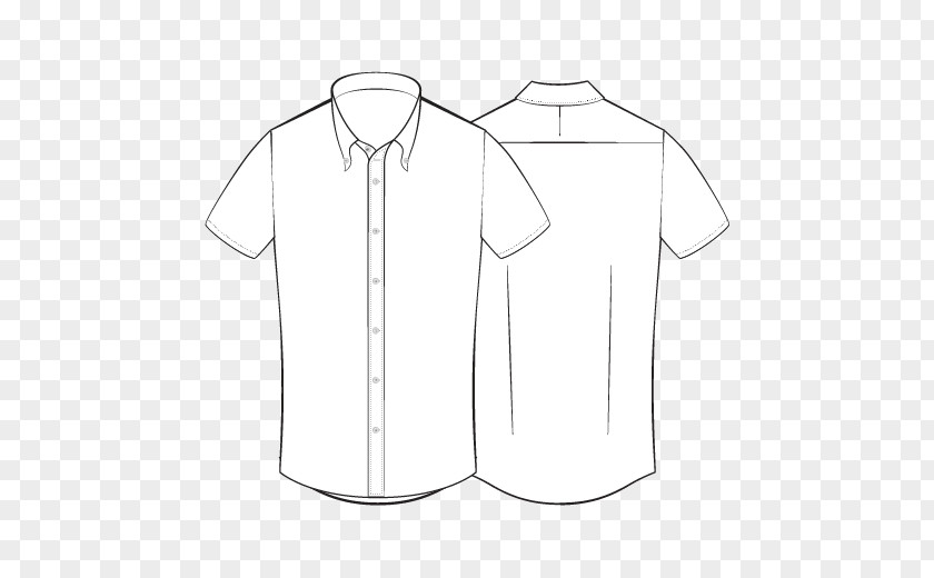 White Short Sleeves Dress Shirt Collar Outerwear Uniform Sleeve PNG