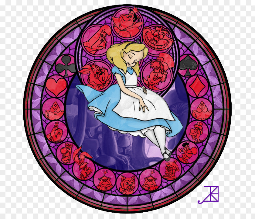 Alice In Wonderland Kingdom Hearts 3D: Dream Drop Distance Hearts: Chain Of Memories Princess Jasmine Window Stained Glass PNG