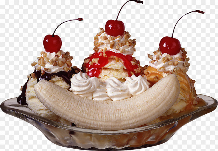 Ice Cream Banana Split Sundae Gelato PNG