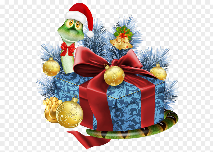 Snake Christmas Gift New Year Clip Art PNG
