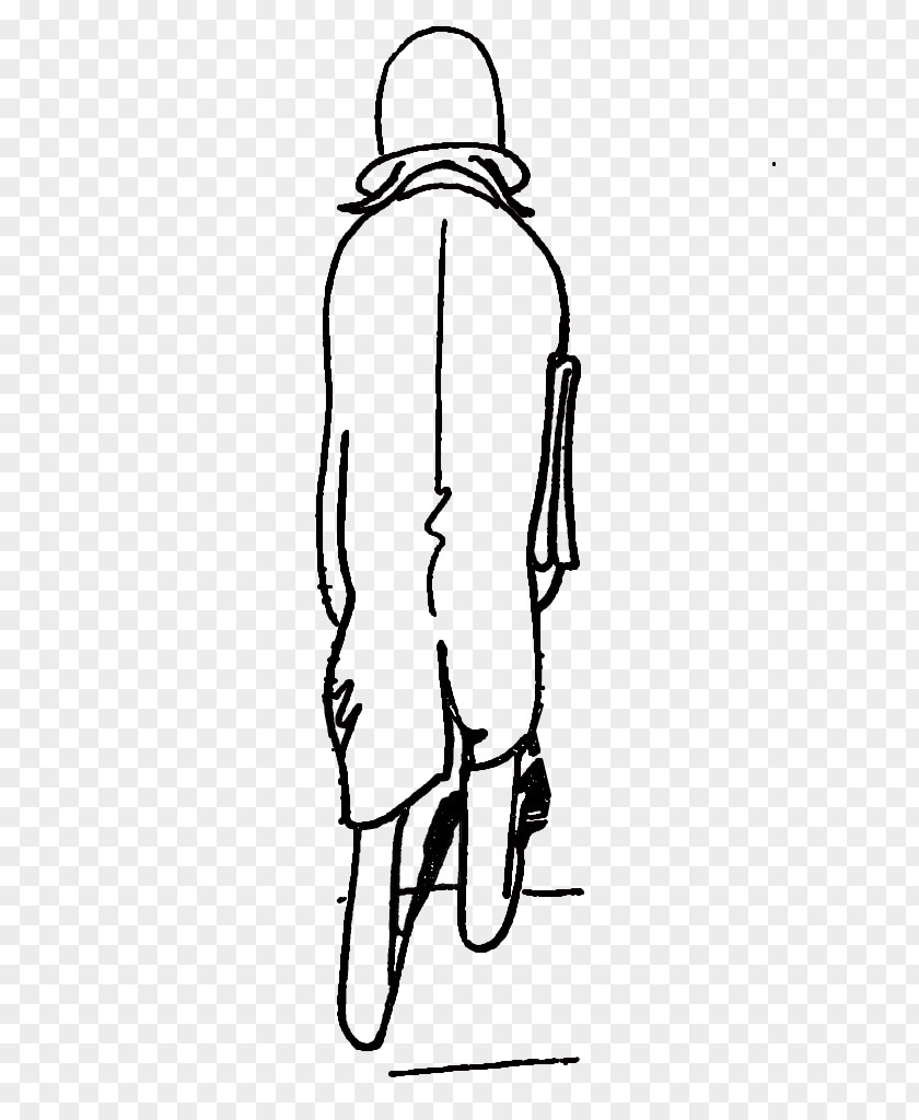 A Simple Pen, Person's Back Black And White Drawing Silhouette Cartoon Illustration PNG