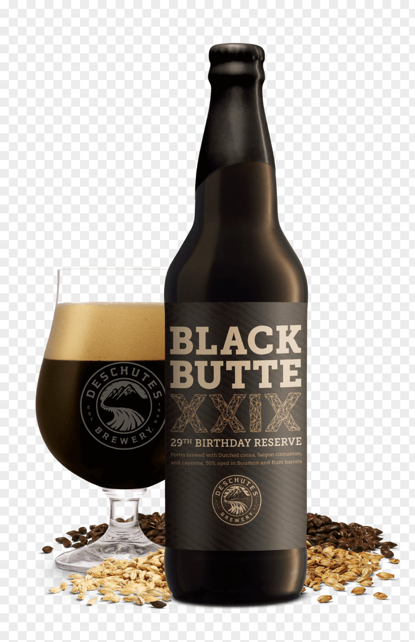 Black Bottle Deschutes Brewery Beer Butte Stout Porter PNG