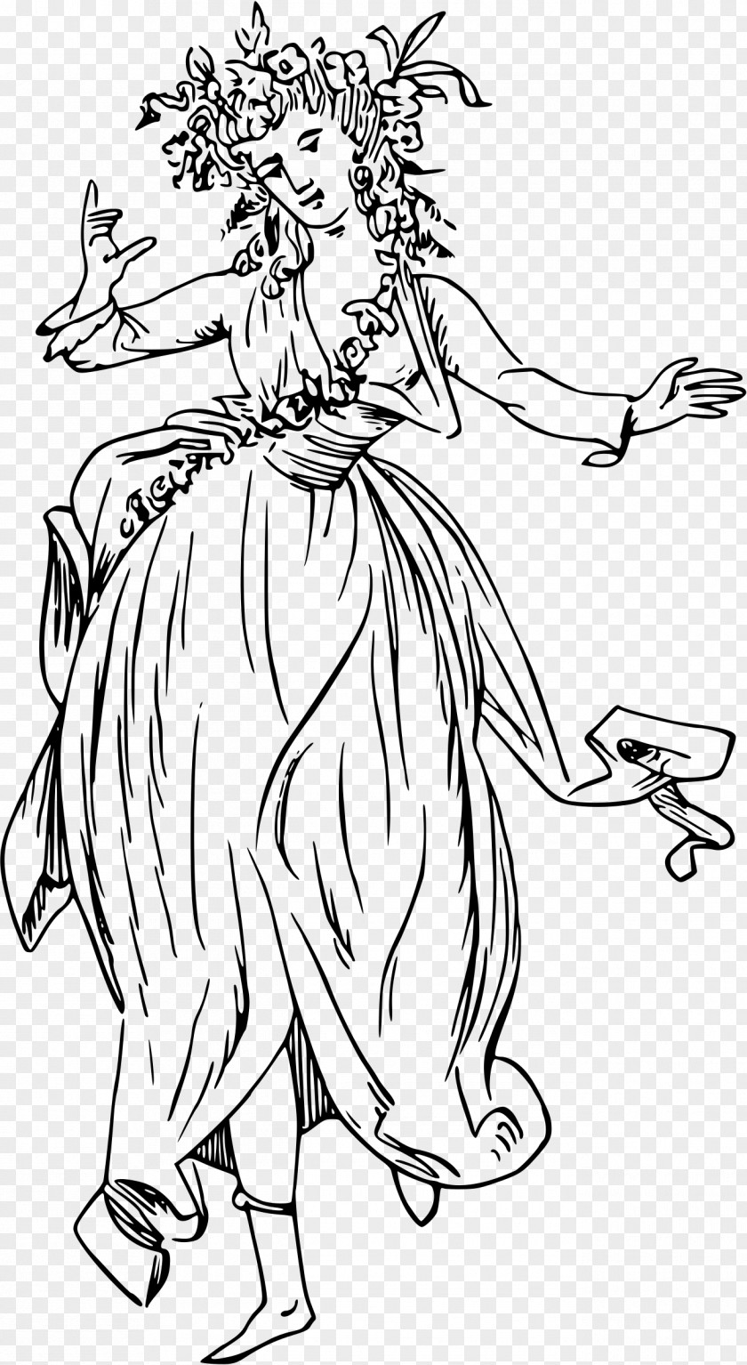 Fairy Line Art Black And White Clip PNG