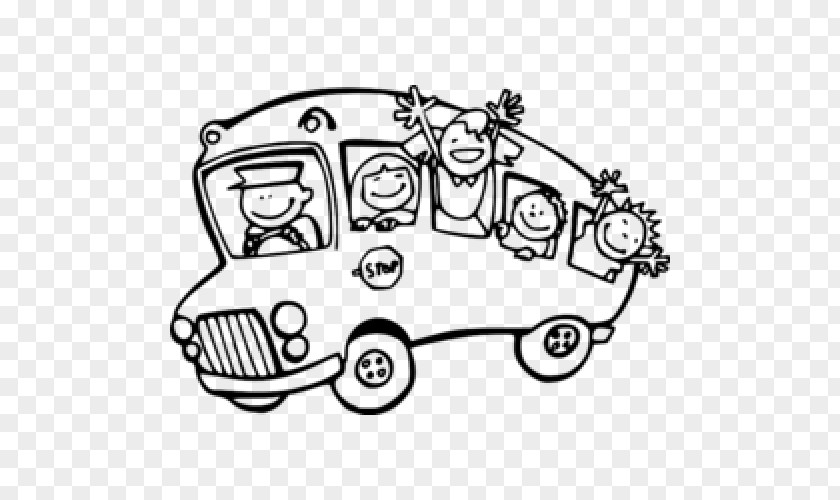 Bus School Yellow Coloring Book PNG