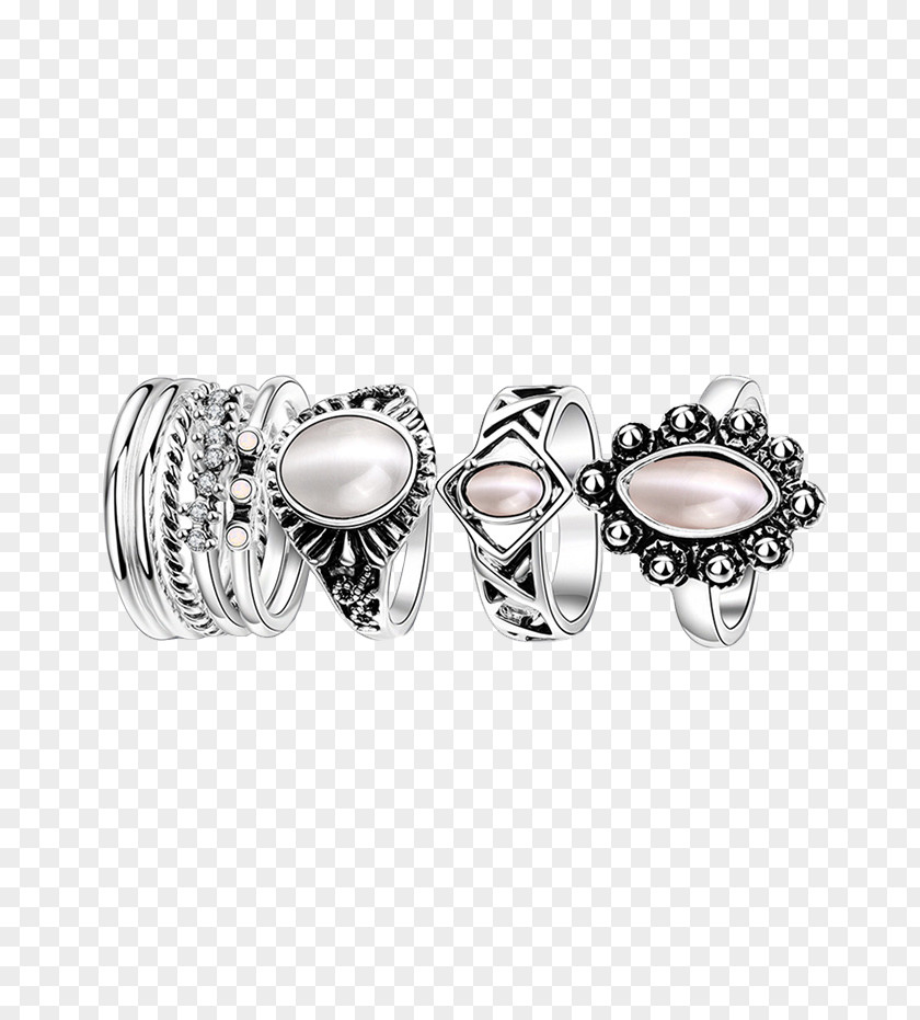 Opal Silver Flower Rings Earring Jewellery Diamond PNG