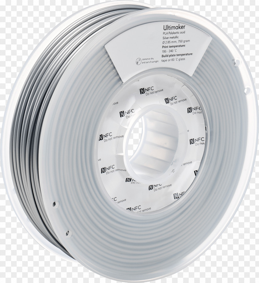 Silver 3D Printing Filament Ultimaker Polylactic Acid Polyvinyl Alcohol PNG